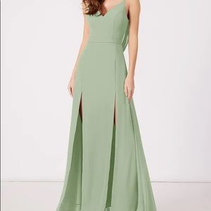 Azazie Candice Dress in Sage Green